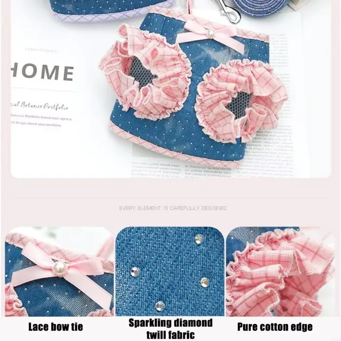 Harnais pour chien taille, pour petits chiens, sans traction, avec laisse, Clip réglable, boucles confortables 87HA