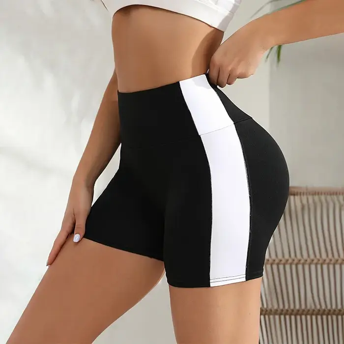Short d'entraînement en spandex pour femme, short de yoga doux taille haute