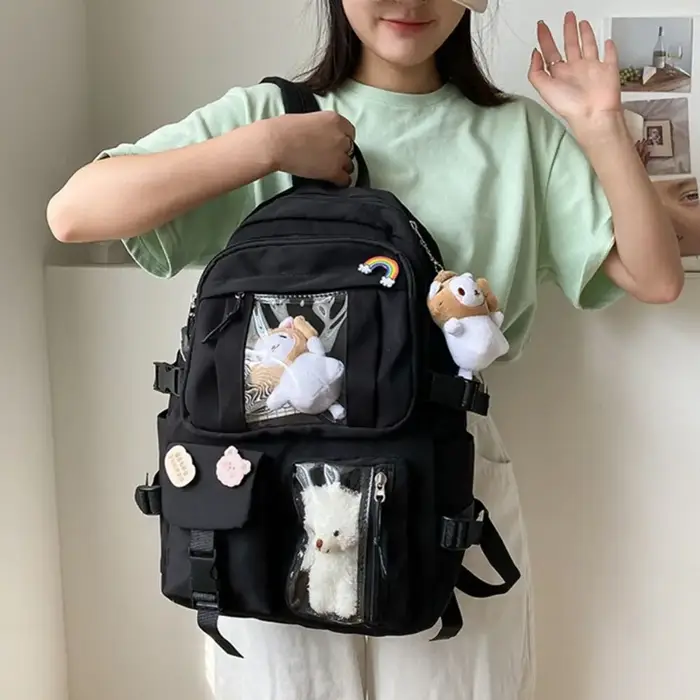 Sac à dos d'école en nylon imperméable pour adolescents