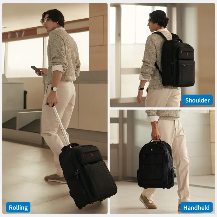 OIWAS – sac à dos de voyage d'affaires à la mode, avec fonction levier et rouleau, ensemble de voyag