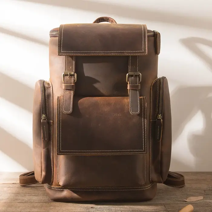 Sac à dos en cuir vintage pour homme