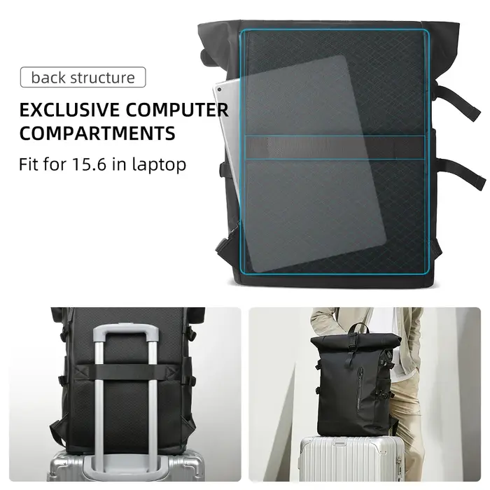 HK sac à dos de voyage extensible hommes grande capacité étanche 15.6 "sac pour ordinateur portable sac à dos de