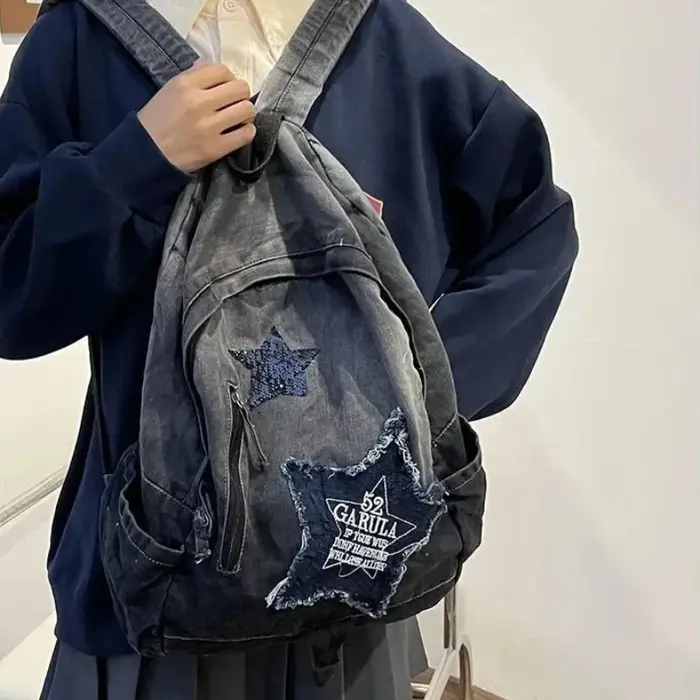 Nouveau sac à dos en Denim gris femmes loisirs voyage sortie sac à bandoulière femme mode cartables