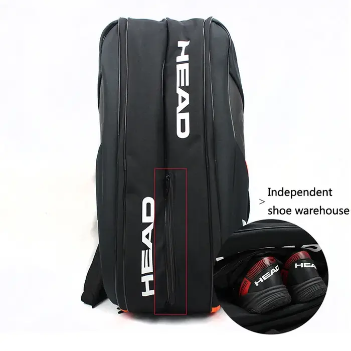 Sac de raquettes de Tennis HEAD 6 pièces sac de sport à coque rigide grande capacité 9