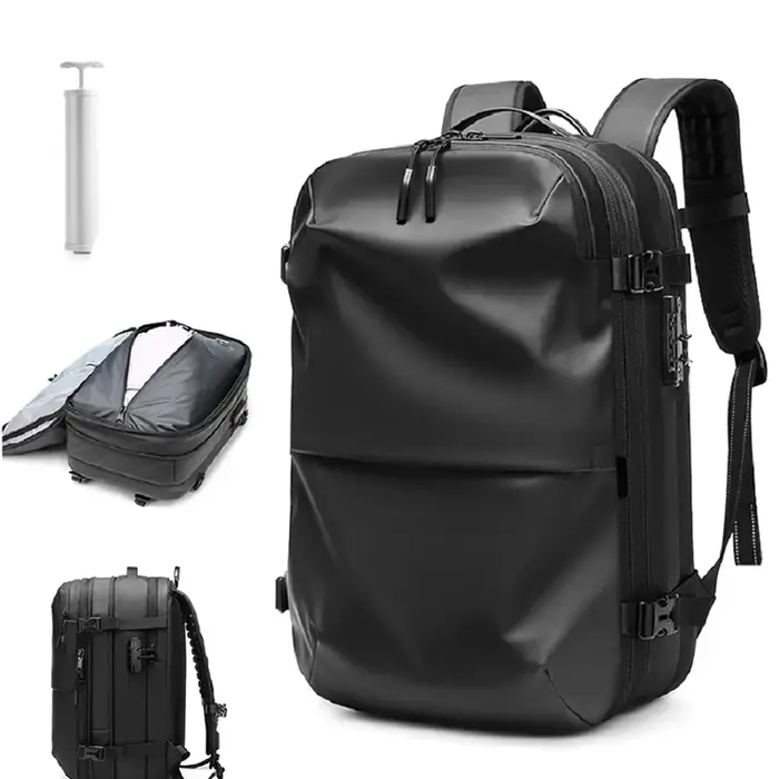 Sac à dos de voyage pour hommes, compression sous vide, sac à dos pour ordinateur portable de 17 pou