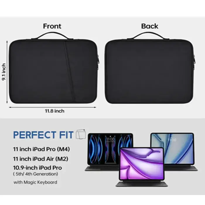 Sac pour ordinateur portable de 11 et 13 pouces avec poche avant pour ranger la batterie