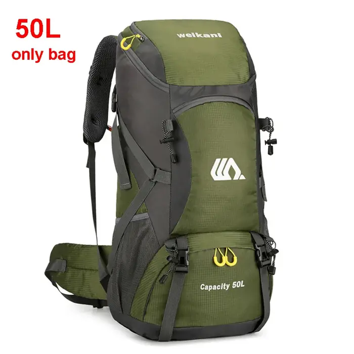 Sac à dos de voyage 50L Camping Hommes Grand Randonnée Sac à dos Touristique Imperméable Sac de sport de plein air Escalade Alpinisme Bagages