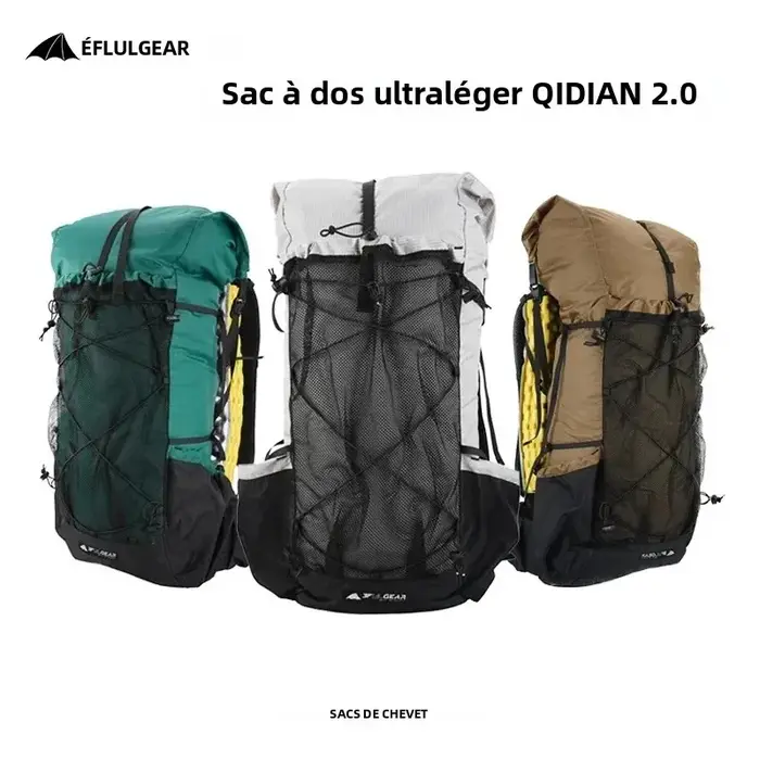3F UL Gear Sac à dos de randonnée léger et étanche 40 + 16L Camping en plein air Voyage Escalade Trekking Sac à dos avec sangle réglable