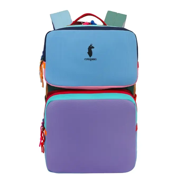 Sac à dos color block avec plusieurs compartiments, sac de voyage décontracté et tendance, sac à dos
