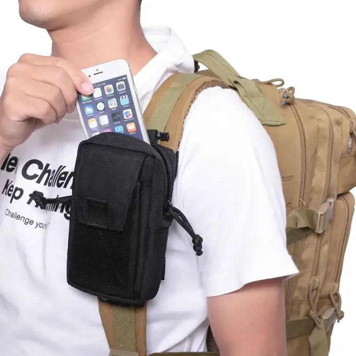 Molle sac à dos sangle sac support pour téléphone Sports de plein air course Camping randonnée chasse accessoires organisateur EDC outil taille pochette