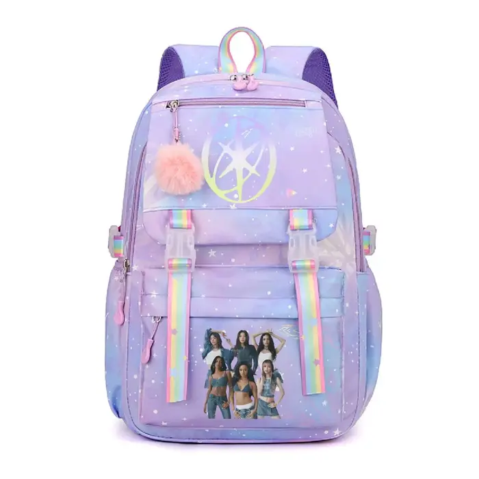 Sac à dos scolaire vintage coréen Ulzzang pour enfants et adolescents, motif Kpop Girl Group Katseye, sac à dos pour femmes