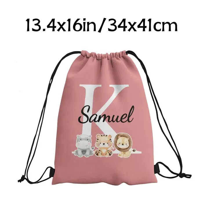 Sac à dos personnalisé durable - Sac à cordon avec initiales personnalisées