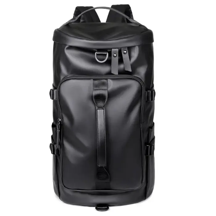Sac à dos de sport noir rond pour hommes et femmes, sac de voyage décontracté pour activités de plei