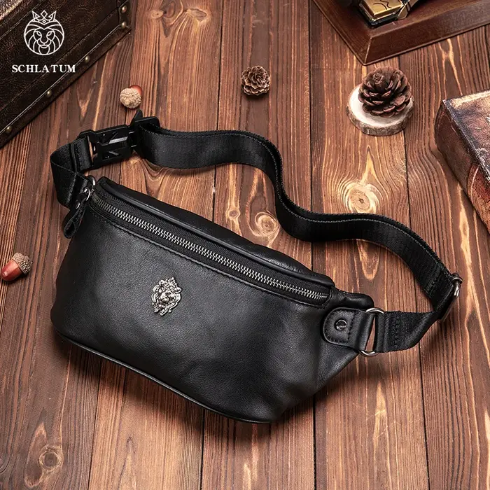 Sacs banane en cuir véritable pour hommes