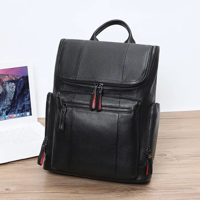 Sac à dos en cuir de crocodile véritable pour ordinateur portable