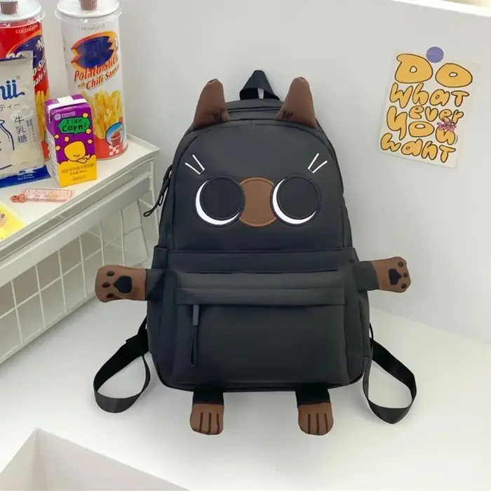 Sac à dos au design de chat mignon, imperméable, grande capacité, sacs d'école, sac à bandoulière Lo