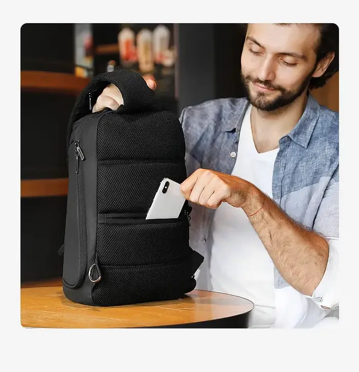 Mark Ryden hommes sac à bandoulière 12 pouces iPad épaule sacs de messager mâle étanche USB recharge