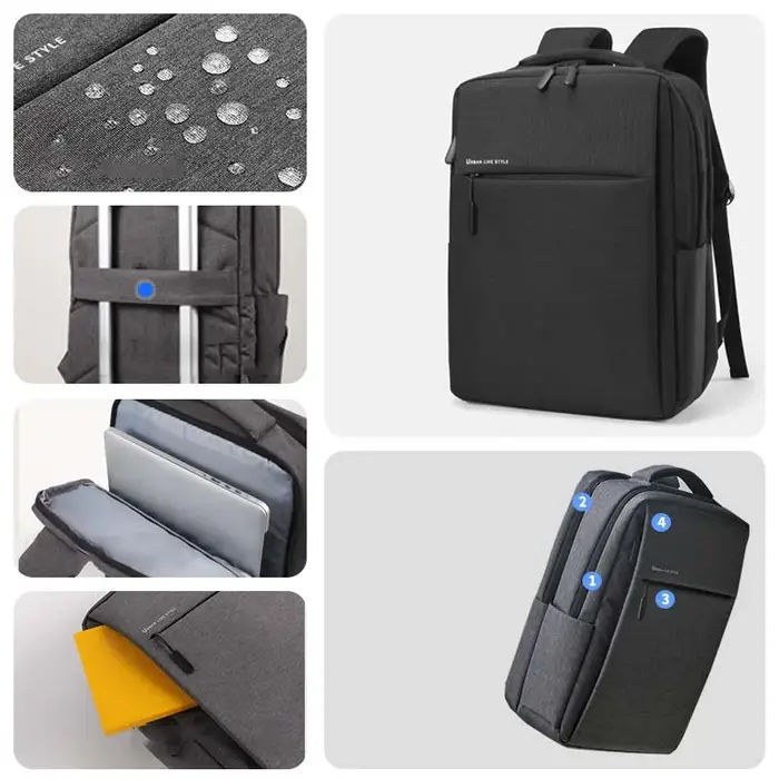 Sac à dos étanche pour ordinateur portable pour homme, sacs à dos de grande capacité, multi-poches,