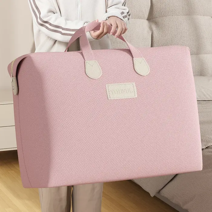 Sac polochon rose souple : parfait pour les voyages