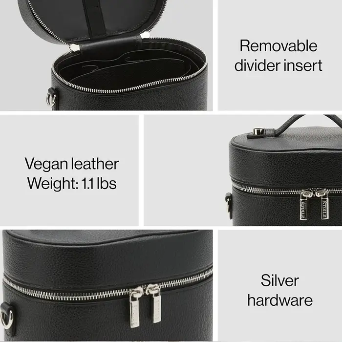 Sac cosmétique en cuir PU personnalisé avec nom : simple