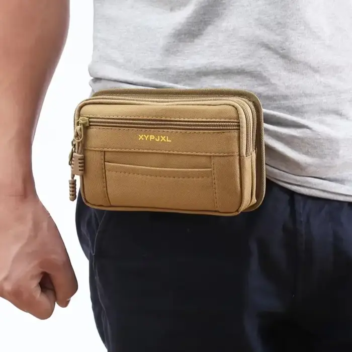 Sac banane homme multi-compartiments avec fermeture éclair