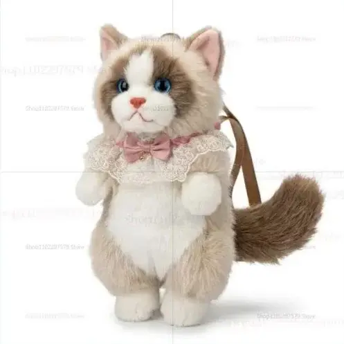 Sac à dos chat mignon pour filles, sac en peluche Kawaii, sac bandoulière doux en forme d'animal pou