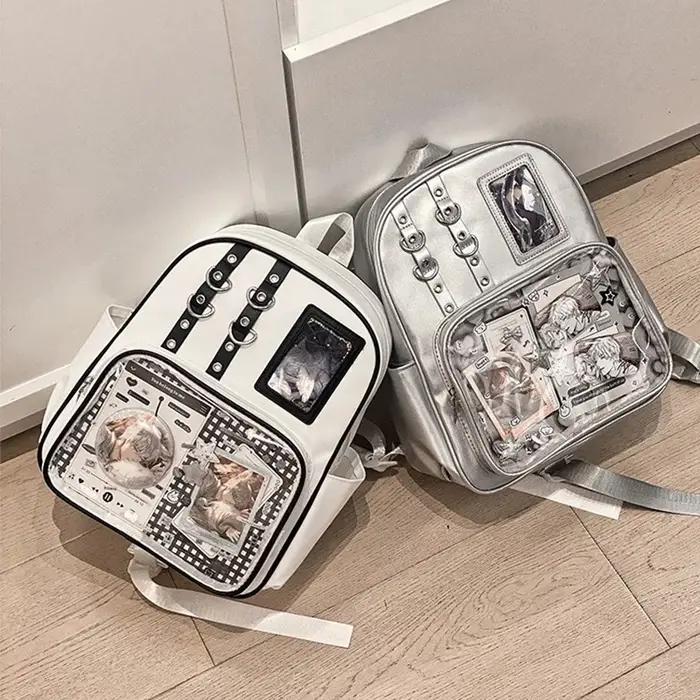 Y2K mignon Mini sac à dos femmes Kawaii Ita sac doux fille sac à dos Transparent bricolage personnalité affichage sac à dos Lolita sac à bandoulière