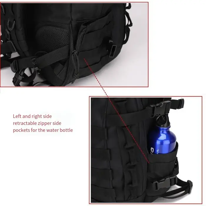 Sac à dos tactique rouge pour camping et randonnée en plein air