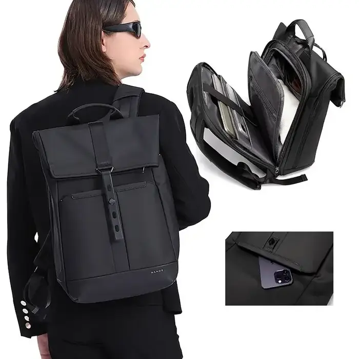BANGE 15.6 pouces sac à dos de cabine pour ordinateur portable hommes sac de voyage multi-compartime