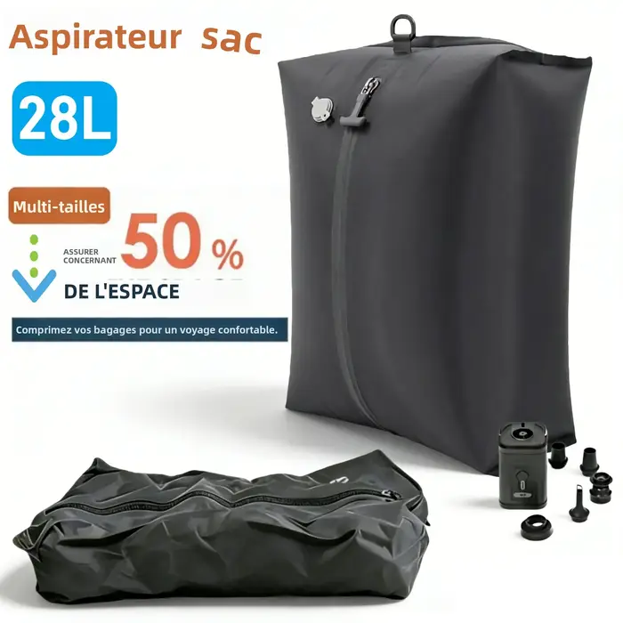 Sac de compression sous vide Ryanair 28L avec pompe électrique