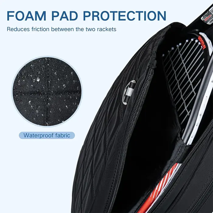 Sac de Tennis, sac à dos de Tennis matelassé pouvant contenir 2 raquettes