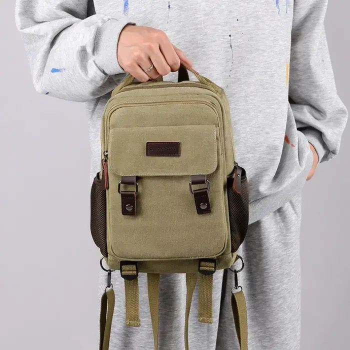 Petit sac à dos pour hommes toile sacs à dos décontractés