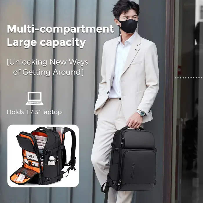 ENRUIEN sac à dos multicouche pour hommes pour les voyages d'affaires, tendance d'affaires, style de
