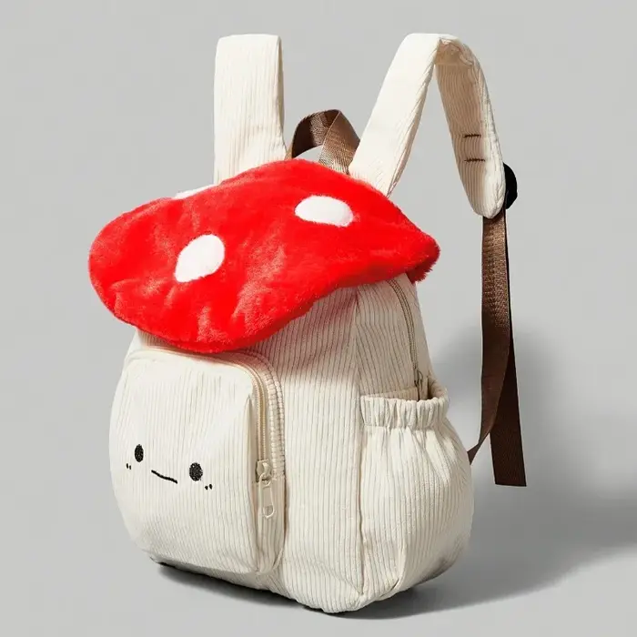 Sac à dos champignon en peluche Kawaii pour femmes