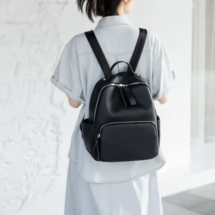 Grand Sac d'École en Cuir de Vache group pour Femme