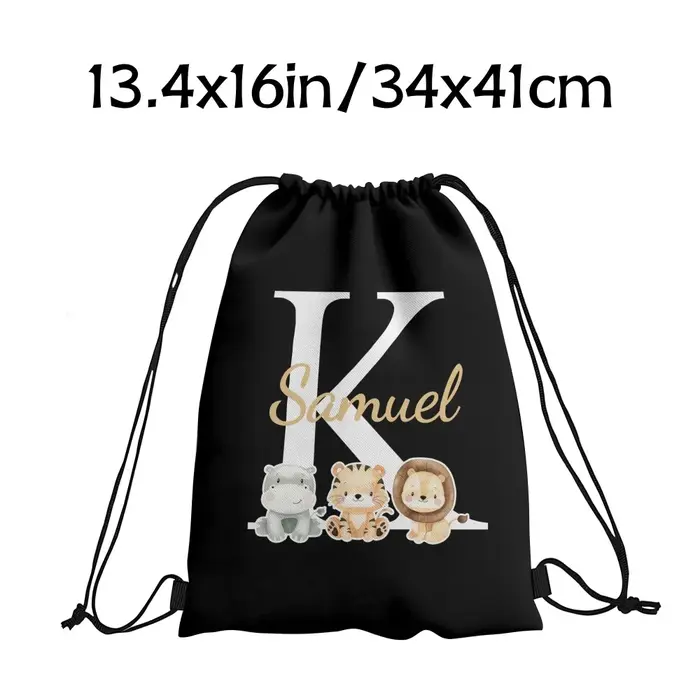 Sac à dos personnalisé durable - Sac à cordon avec initiales personnalisées, texte/message DIY, sac 