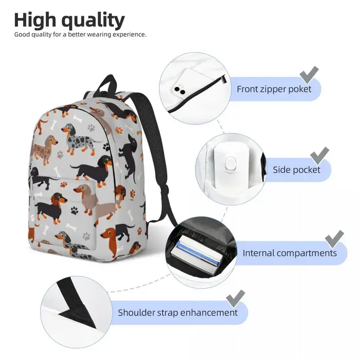 Sac à dos teckel pour garçons et filles