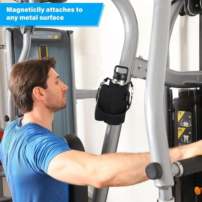 Sac de sport magnétique porte-bouteille d'eau avec poches pour téléphone et bandoulière
