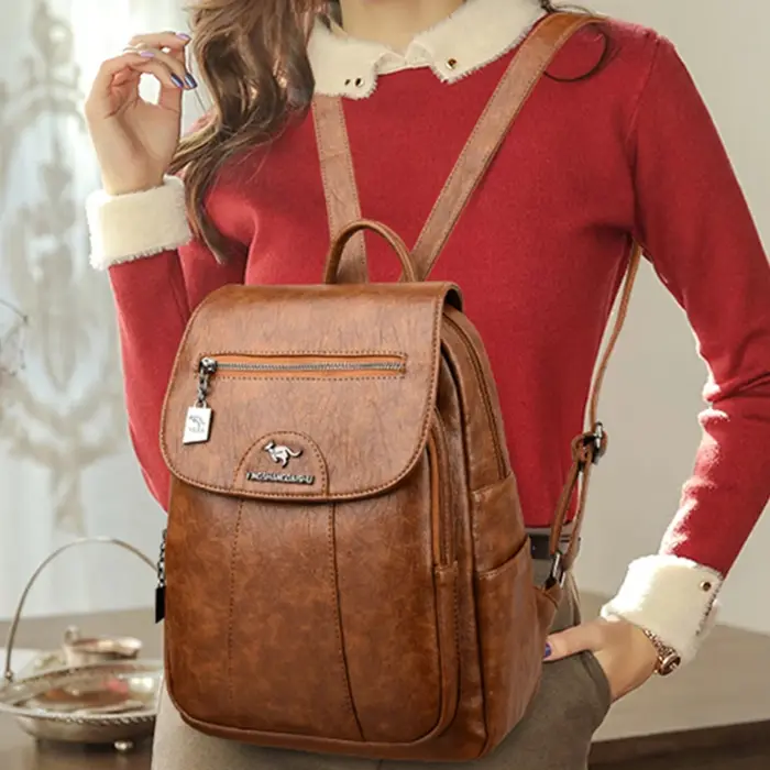 Sac à dos en cuir souple pour femmes
