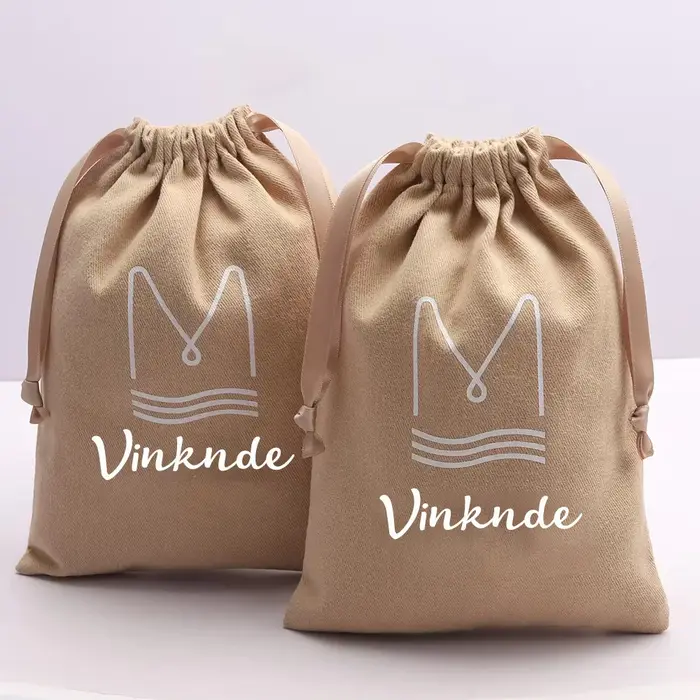Sac à cordon en coton biologique avec Logo personnalisé, pour bougie, cadeau doux naturel, bijoux, p