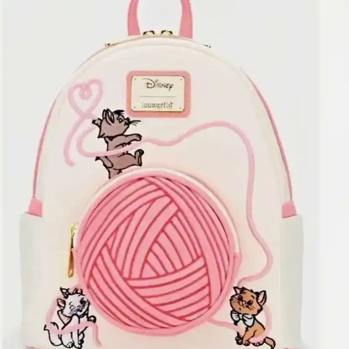 Mini sac à dos The Aristocats Marie à imprimé floral, sac à bandoulière double pour femme, collectio