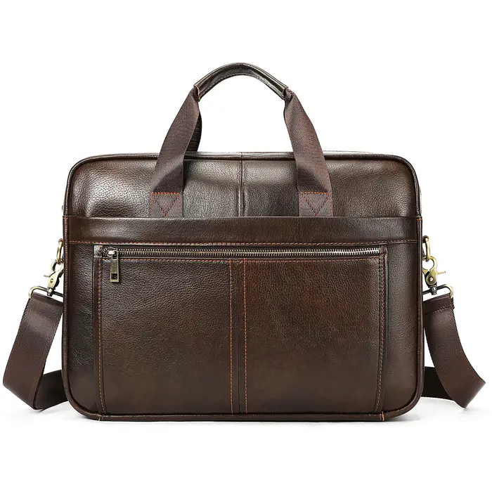 Porte-documents en cuir d'affaires haut de gamme, sac pour ordinateur portable de grande capacité, s