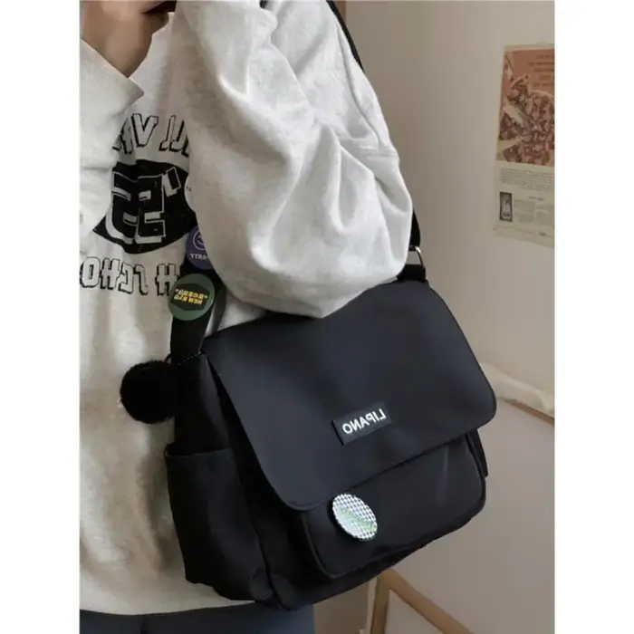 Sac à Main en Nylon Solide de Grande Capacité pour Étudiant