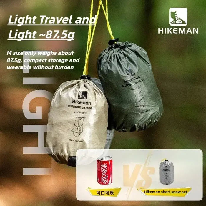 HIKEMAN 20D + UHMWPE guêtres de randonnée en plein air coupe-vent grandes couvre-jambes pour le Camping ski alpinisme et le Trekking dans le désert