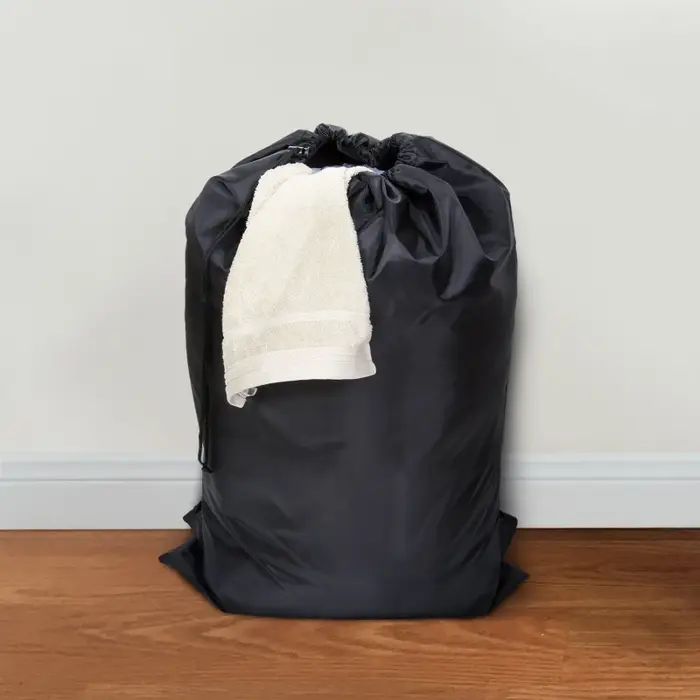 Grand sac à linge robuste en polyester avec cordon de serrage pour l'école