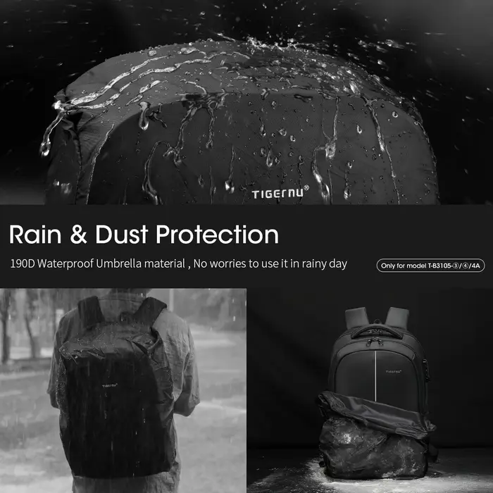 Tigernu sacs à dos de voyage 14-15.6-17 ''sac à dos pour ordinateur portable pour hommes TSA sac à d
