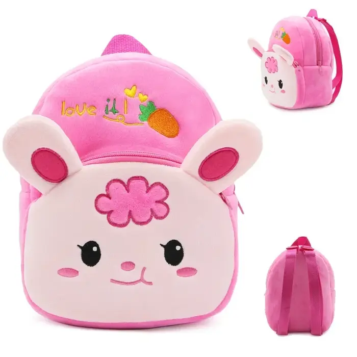 Sac pour enfants pour filles Kawaii dessin animé rouge fraise sacs d'école doux en peluche maternell