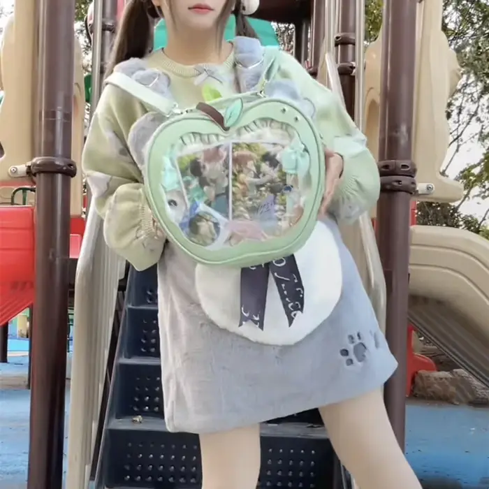 Doux filles sac à dos nouveau mignon pomme forme Itabag Niche Design poche bandoulière mode offre spéciale Transparent poupée sacs de loisirs