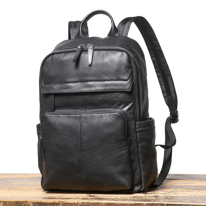 Sac à dos Double épaule en cuir véritable pour hommes