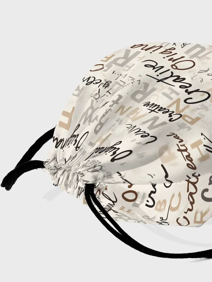 Sac à dos à cordon de serrage avec imprimé lettres